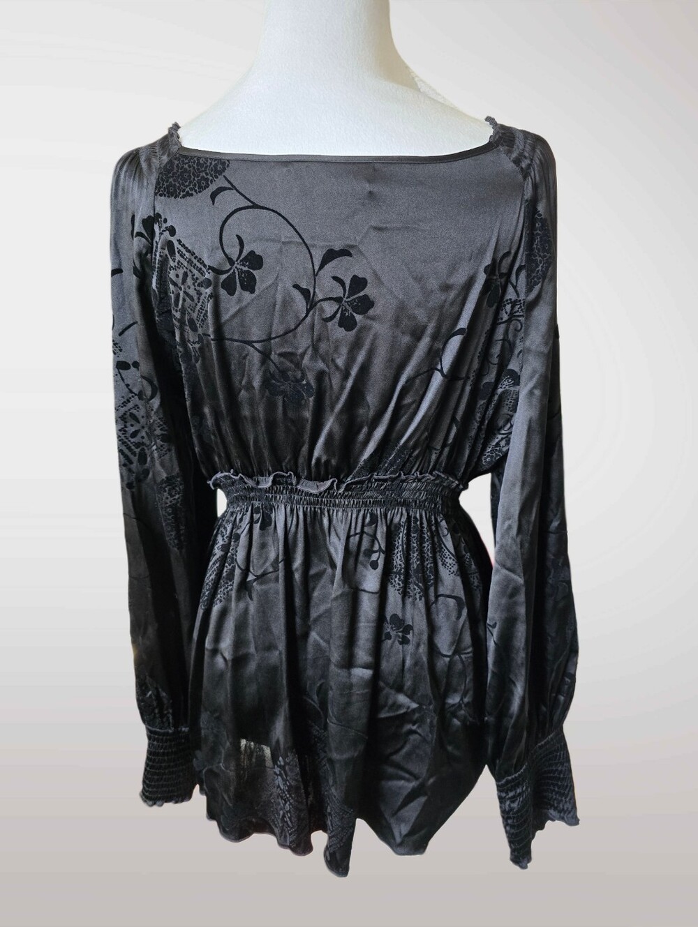 Hale Bob Silk Beaded Babydoll Blouse - Picture 2 of 7